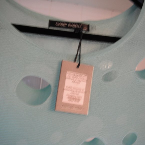 GABBY ISABELLA Women's Top  SIZE- L,XL Surf Blue TOP KNIT 100% Viscose - Picture 10 of 16